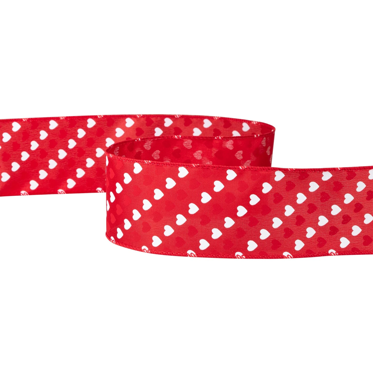 Northlight Diagonal Hearts Valentine's Day Wired Craft Ribbon - 2.5" X 10 Yards - Red And White 7 Northlight Diagonal Hearts Valentine's Day Wired Craft Ribbon - 2.5" X 10 Yards - Red And White - Image 5