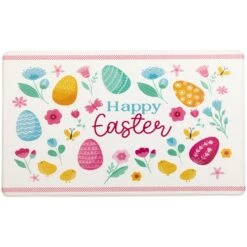 Northlight 29" Pastel Eggs And Chicks "Happy Easter" Kitchen Comfort Mat White -Northlight 307421261959696 2