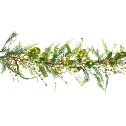 Northlight Berry And Crabapple Fern Foliage Spring Garland - 5' Green 12 Northlight Berry And Crabapple Fern Foliage Spring Garland - 5' Green -Northlight 307421410044944