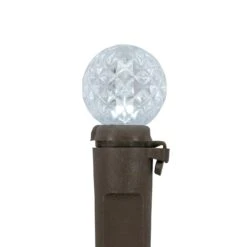 Northlight LED G12 Berry Christmas Lights - Pure White - 16' Brown Wire - 50ct -Northlight 307422220598288