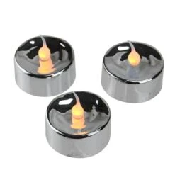 Northlight Christmas Flicker Flame LED Tea Light Candle Set, Silver