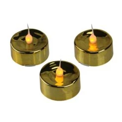 Northlight Christmas Flicker Flame LED Tea Light Candle Set, Gold