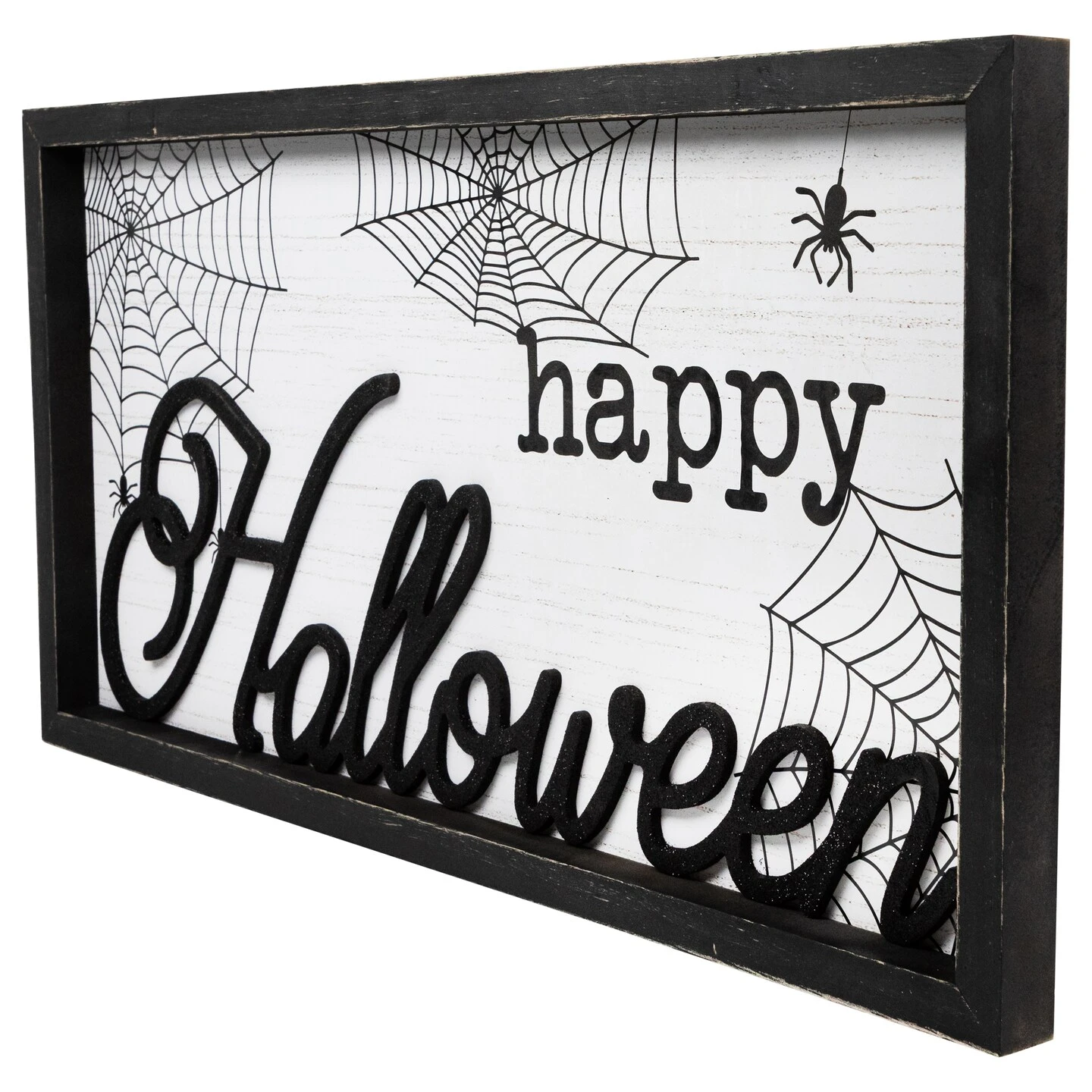 Northlight Framed "Happy Halloween" Spider Web Wall Sign - 23.5" Black 7 Northlight Framed "Happy Halloween" Spider Web Wall Sign - 23.5" Black - Image 5