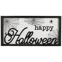Northlight Framed "Happy Halloween" Spider Web Wall Sign - 23.5" Black 12 Northlight Framed "Happy Halloween" Spider Web Wall Sign - 23.5" Black -Northlight 315370017416544