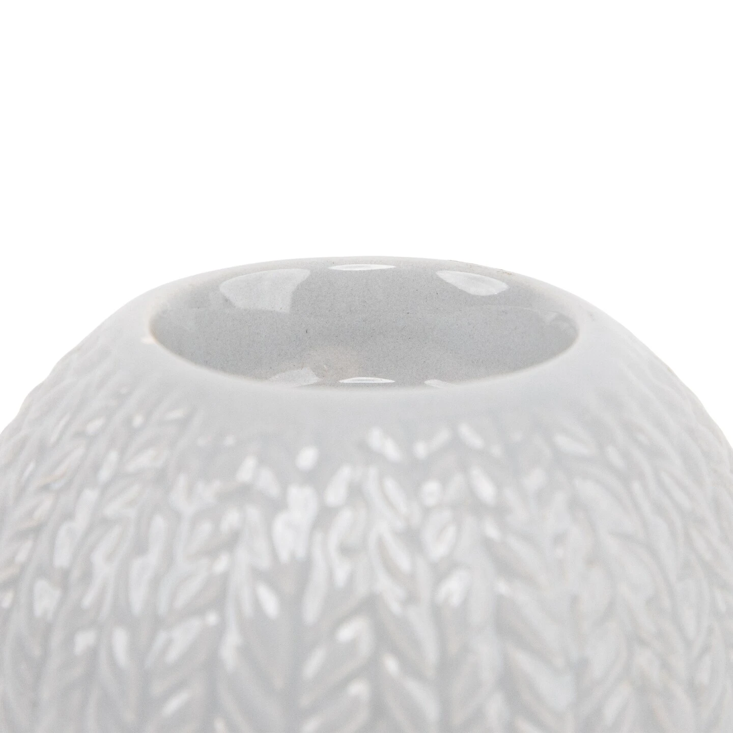 Northlight Ceramic Cable Knit Christmas Candle Holder - 3.75" - Gray 7 Northlight Ceramic Cable Knit Christmas Candle Holder - 3.75" - Gray - Image 5
