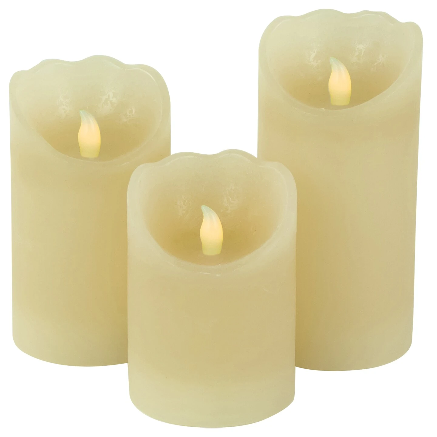 Northlight LED Operated Flameless Pillar Candles - 6" - Cream - Set Of 3 Beige 3 Northlight LED Operated Flameless Pillar Candles - 6" - Cream - Set Of 3 Beige