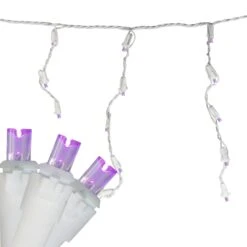 Northlight LED Wide Angle Icicle Christmas Lights - Purple - 5.5' White Wire - 100ct