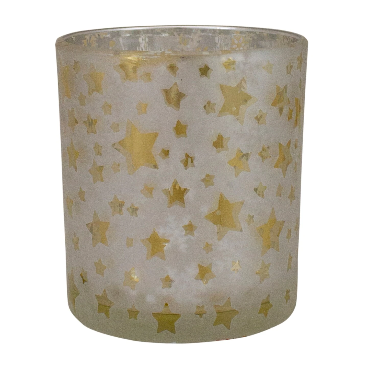 Northlight 3" Matte Silver And Gold Stars And Snowflakes Flameless Glass Candle Holder 4 Northlight 3" Matte Silver And Gold Stars And Snowflakes Flameless Glass Candle Holder - Image 2