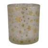 Northlight 3" Matte Silver And Gold Stars And Snowflakes Flameless Glass Candle Holder -Northlight 3458793192672846496