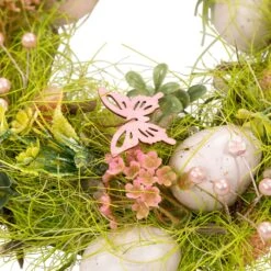 Northlight Easter Eggs With Butterflies Artificial Spring Wreath - 13" Pink -Northlight 3458896235317208080