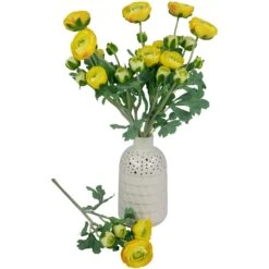 Northlight Real Touch™ Yellow Ranunculus Artificial Floral Sprays, Set Of 6 - 21" -Northlight 3458910740759332064