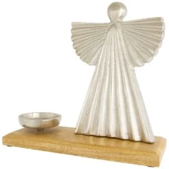 Northlight Heavenly Angel Metal Christmas Votive Candle Holder - 10" - Silver -Northlight 3458921970936178576