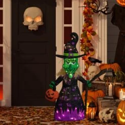 Northlight LED Lighted Witch With Broom Outdoor Halloween Decoration - 39"- Clear Lights Purple 12 Northlight LED Lighted Witch With Broom Outdoor Halloween Decoration - 39"- Clear Lights Purple -Northlight 3458962211462857952