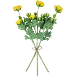 Northlight Real Touch™ Yellow Ranunculus Artificial Floral Sprays, Set Of 6 - 21" -Northlight 3458962212989584608