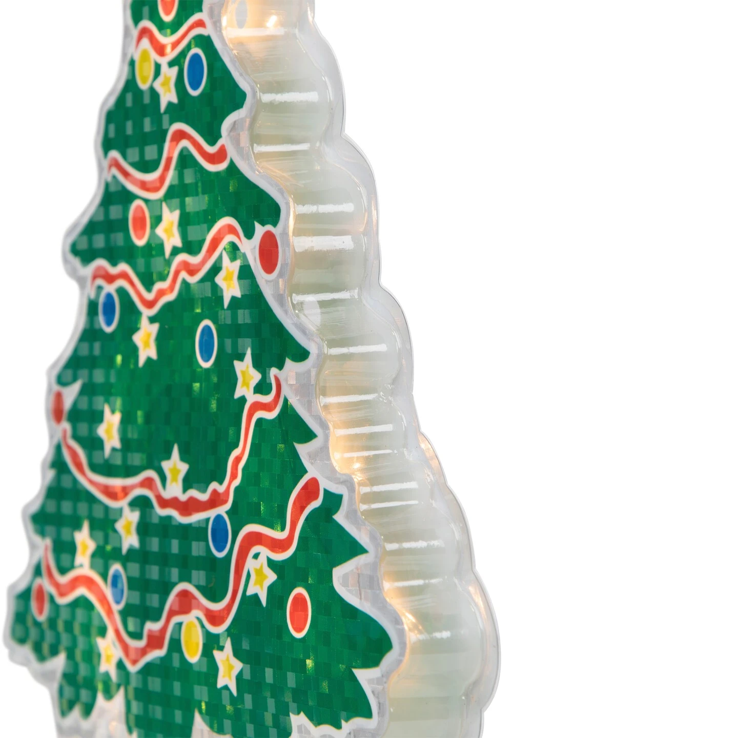 Northlight Lighted Holographic Christmas Tree Window Silhouette - 12.5" - Clear Lights Green 9 Northlight Lighted Holographic Christmas Tree Window Silhouette - 12.5" - Clear Lights Green - Image 7