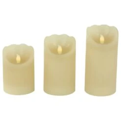 Northlight LED Operated Flameless Pillar Candles - 6" - Cream - Set Of 3 Beige 11 Northlight LED Operated Flameless Pillar Candles - 6" - Cream - Set Of 3 Beige -Northlight 3459127967256273568