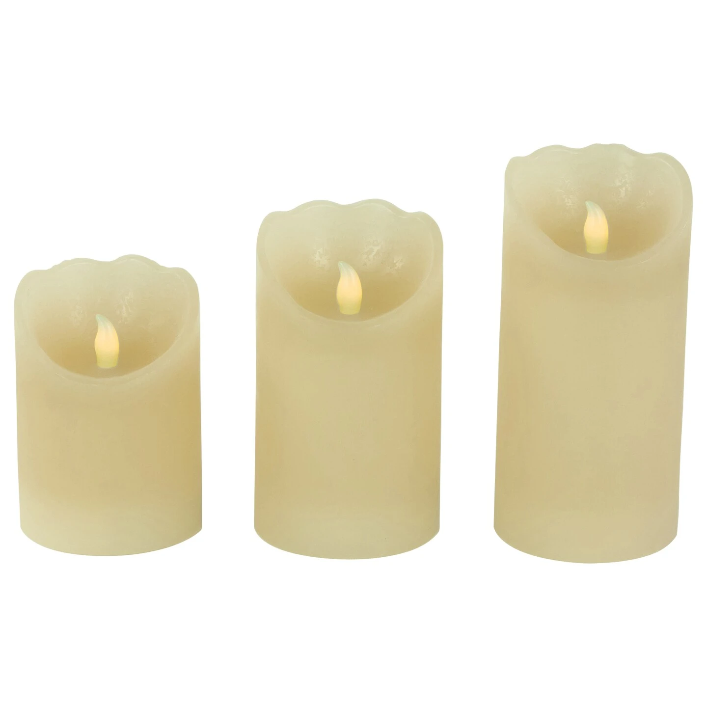 Northlight LED Operated Flameless Pillar Candles - 6" - Cream - Set Of 3 Beige 5 Northlight LED Operated Flameless Pillar Candles - 6" - Cream - Set Of 3 Beige - Image 3