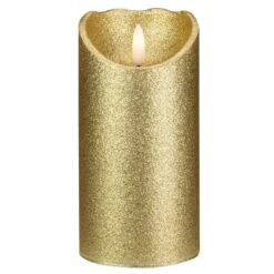 Northlight LED Lighted Flameless Flickering Pillar Christmas Candle - 6" - Gold -Northlight 3459127967925265056 1
