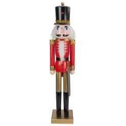 Northlight 36" Red And Gold Christmas Soldier Nutcracker With Sword -Northlight 3459127968982753952 2