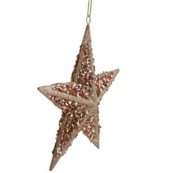 Northlight Star Shaped Glitter Sequin Christmas Ornament - 5.5" - Rose Gold -Northlight 3459144805887369888