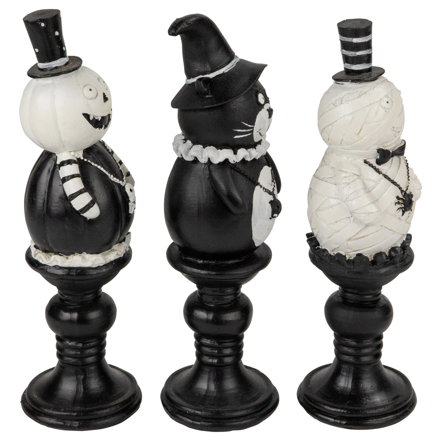 Northlight Pumpkin, Cat And Ghost Halloween Candlestick Decorations - 8.25" - Set Of 3 Black 8 Northlight Pumpkin, Cat And Ghost Halloween Candlestick Decorations - 8.25" - Set Of 3 Black - Image 6
