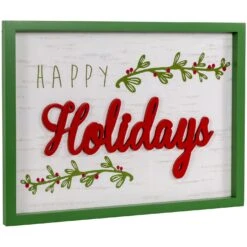 Northlight 15.75" Framed "Happy Holidays" Christmas Wooden Wall Sign White 13 Northlight 15.75" Framed "Happy Holidays" Christmas Wooden Wall Sign White -Northlight 3459189384287438048