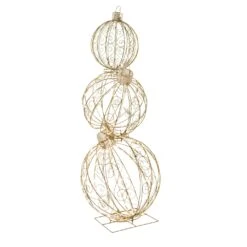 Northlight Open Design Stacked Christmas Ornaments Outdoor Decoration - 51" - Gold - Warm White 15 Northlight Open Design Stacked Christmas Ornaments Outdoor Decoration - 51" - Gold - Warm White -Northlight 3459237057451148512