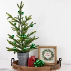 Northlight Shatterproof Ball Ornament Christmas Pick - 6.75" - Green -Northlight 3459265322860536480