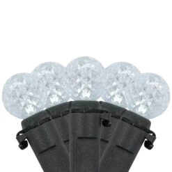 Northlight LED G12 Berry Christmas Lights - Pure White - 16' Black Wire - 50ct -Northlight 3459270536775941136 2