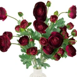 Northlight Real Touch™ Red Ranunculus Artificial Floral Sprays, Set Of 6 - 21" 16 Northlight Real Touch™ Red Ranunculus Artificial Floral Sprays, Set Of 6 - 21" -Northlight 3459279452293186784