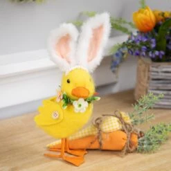 Northlight Duckling With Rabbit Ears Easter Figurine - 10" - Yellow 12 Northlight Duckling With Rabbit Ears Easter Figurine - 10" - Yellow -Northlight 3459284071193097232