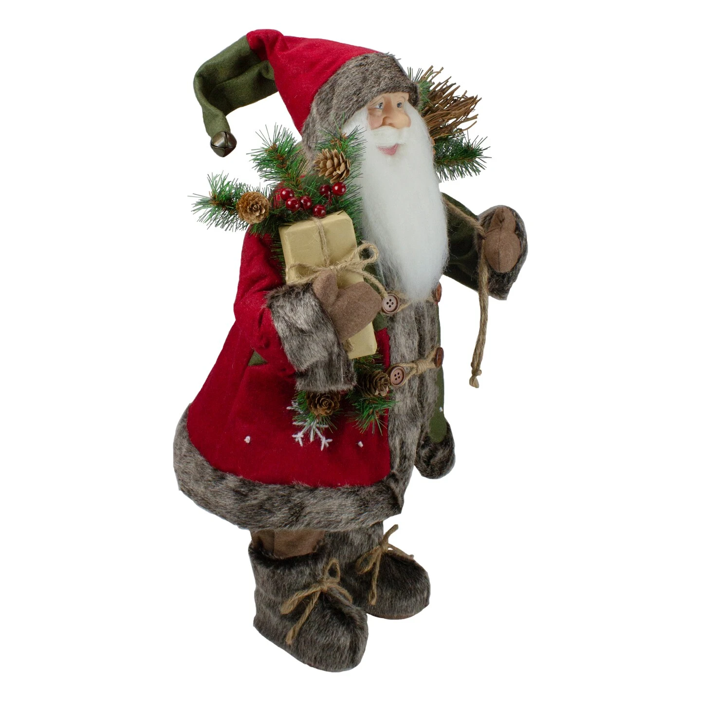 Northlight 24" Country Rustic Santa Claus With Snowflake Jacket Christmas Figure Brown 7 Northlight 24" Country Rustic Santa Claus With Snowflake Jacket Christmas Figure Brown - Image 5