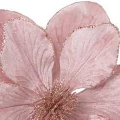 Northlight 23" Glittered Pink Magnolia Christmas Stem Spray -Northlight 3459288788943914208