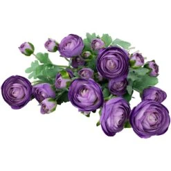 Northlight Real Touch™ Purple Ranunculus Artificial Floral Sprays, Set Of 6 - 21" -Northlight 3459288789552088288