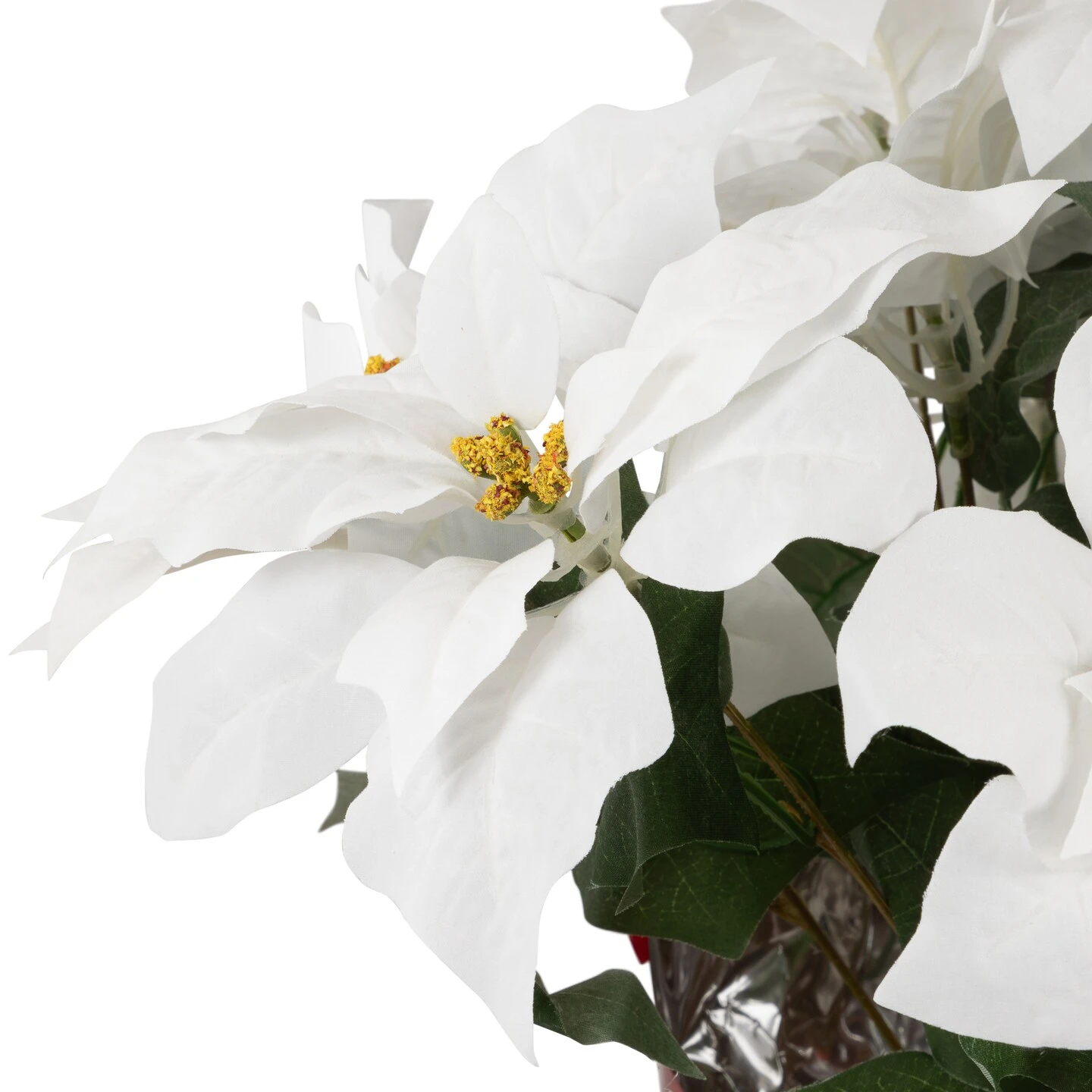 Northlight Artificial Christmas Poinsettia Flowers With Wrapped Base - 22" - White 9 Northlight Artificial Christmas Poinsettia Flowers With Wrapped Base - 22" - White - Image 7