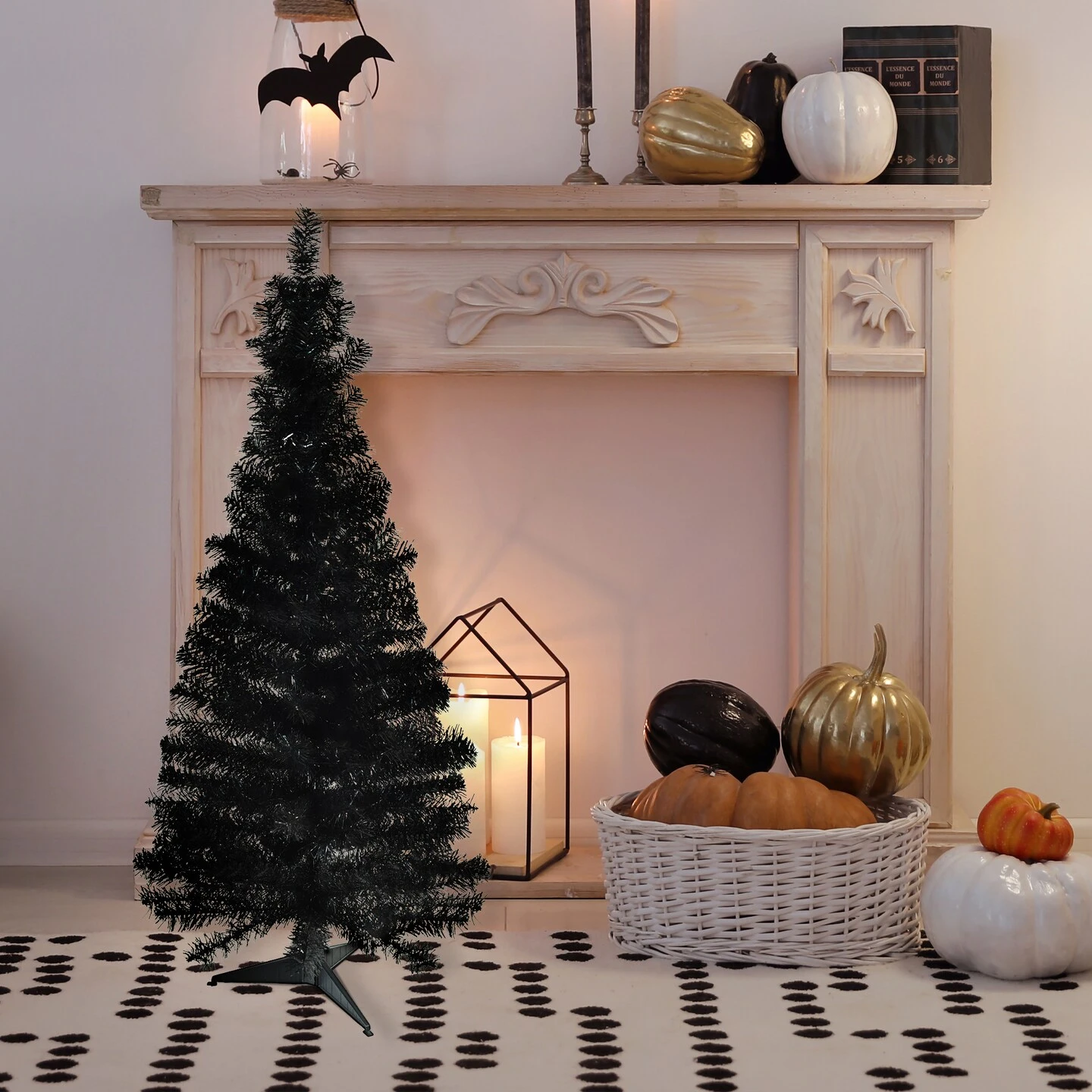 Northlight Slim Tinsel Artificial Halloween Tree - 4' - Black - Unlit 10 Northlight Slim Tinsel Artificial Halloween Tree - 4' - Black - Unlit - Image 8