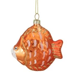 Northlight Metallic Discus Fish Glass Christmas Ornament - 3.75" - Orange -Northlight 358147050276048