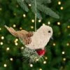 Northlight Front Facing Bird On Frosted Pine Needle Christmas Ornament - 6.75" Green -Northlight 358147990165712