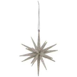 Northlight Sparkling Glitter Starburst Hanging Christmas Ornament - 6" - Silver -Northlight 358148067356880