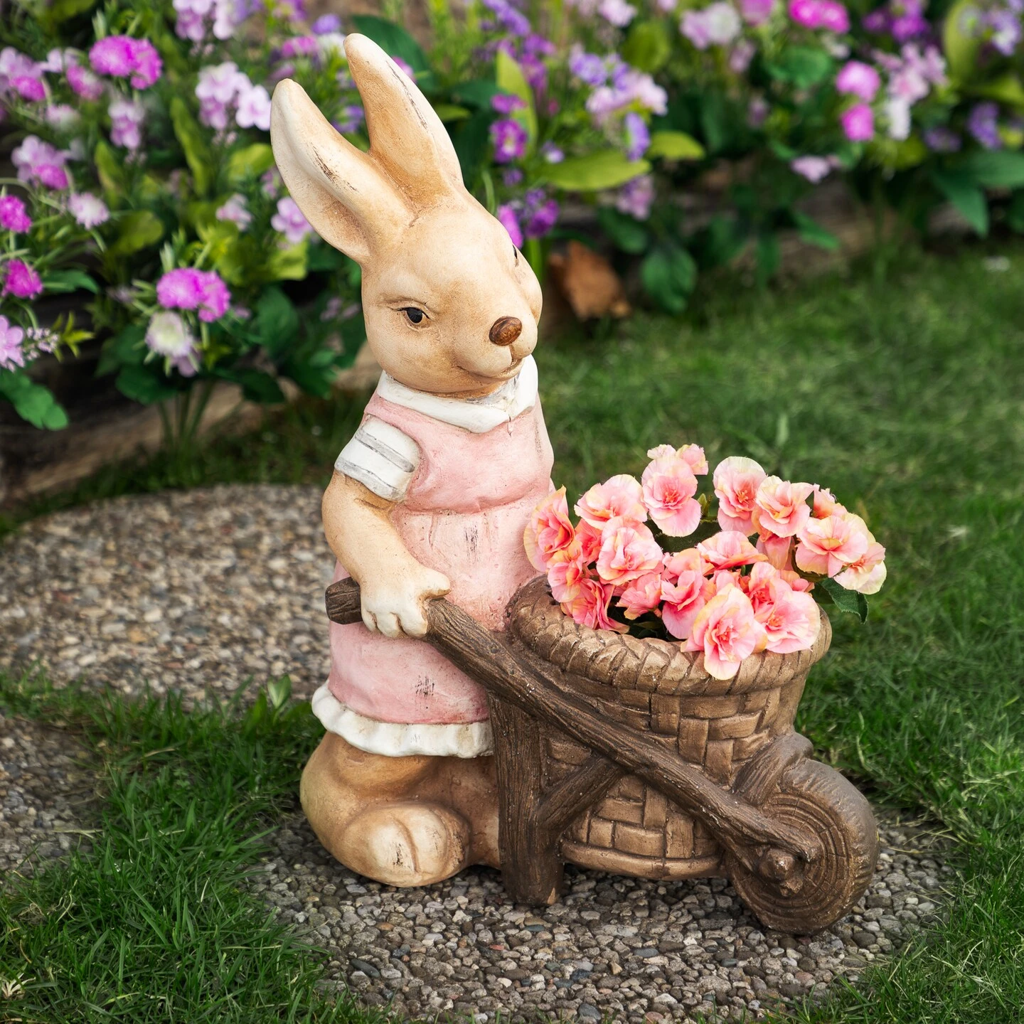 Northlight Girl Rabbit Outdoor Easter Garden Planter - 18.75" Brown 10 Northlight Girl Rabbit Outdoor Easter Garden Planter - 18.75" Brown - Image 8