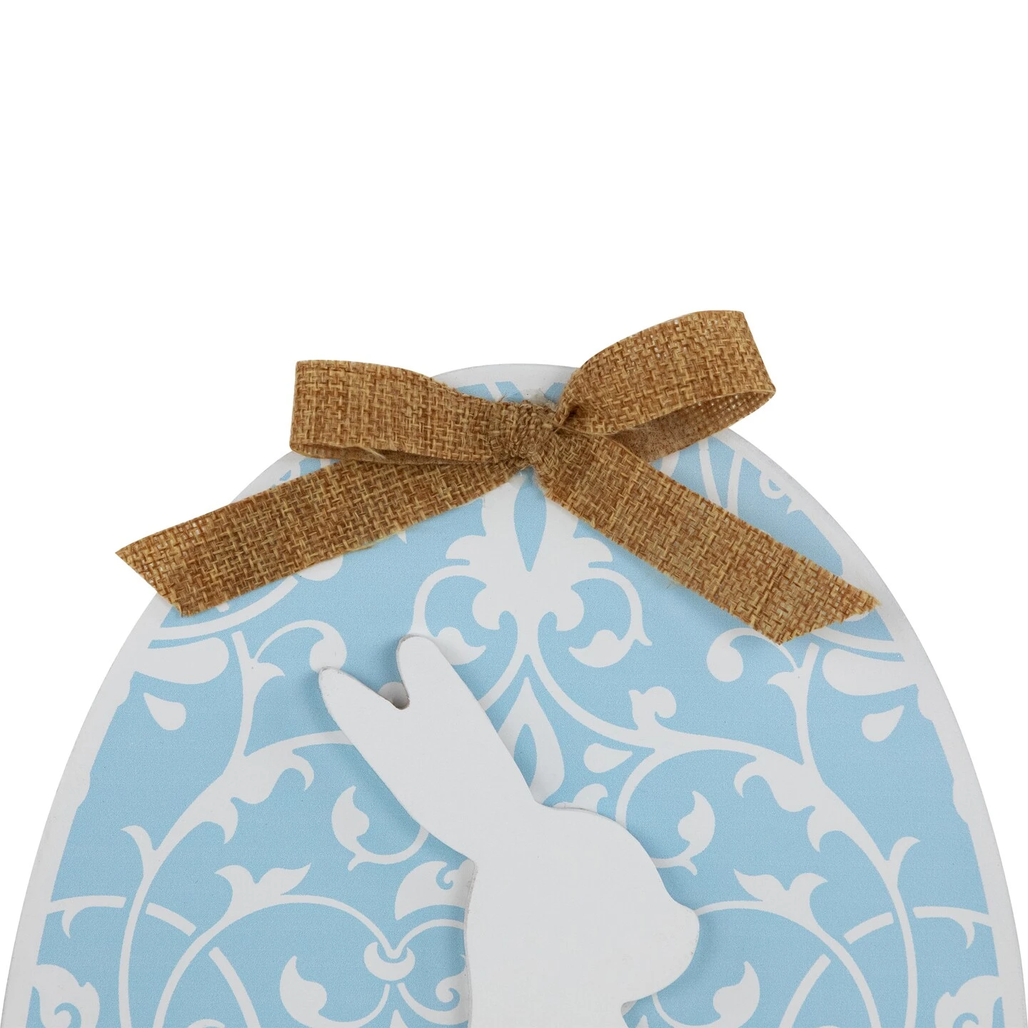Northlight Easter Egg With Bunny And Burlap Bow Wooden Wall Decoration - 9.5" - Blue 9 Northlight Easter Egg With Bunny And Burlap Bow Wooden Wall Decoration - 9.5" - Blue - Image 7