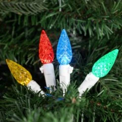 Northlight LED Faceted C6 Christmas Lights - Multi-color - 24.25' White Wire - 70ct -Northlight 359942678723600