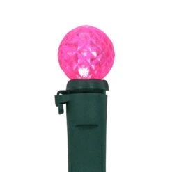 Northlight LED G12 Berry Christmas Lights - Pink - 16' Green Wire - 50ct -Northlight 359942796164112