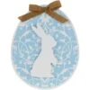 Northlight Easter Egg With Bunny And Burlap Bow Wooden Wall Decoration - 9.5" - Blue -Northlight 359943747902480
