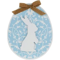 Northlight Easter Egg With Bunny And Burlap Bow Wooden Wall Decoration - 9.5" - Blue 17 Northlight Easter Egg With Bunny And Burlap Bow Wooden Wall Decoration - 9.5" - Blue -Northlight 359943747902480 2