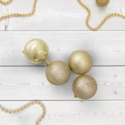 Northlight Shatterproof 4-Finish Christmas Ball Ornaments - 2.5" (60mm) - Champagne Gold - 24ct 9 Northlight Shatterproof 4-Finish Christmas Ball Ornaments - 2.5" (60mm) - Champagne Gold - 24ct -Northlight 363453165724320 1