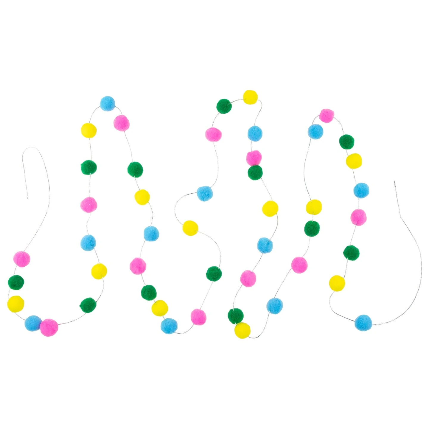 Northlight 9' Multi-color Plush Snowball Christmas Garland 6 Northlight 9' Multi-color Plush Snowball Christmas Garland - Image 4