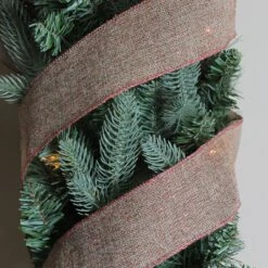 Northlight Pack Of 12 Beige And Red Trim Wired Christmas Craft Ribbons - 2.5" X 120 Yards -Northlight 363453302170272