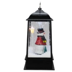 Northlight Lighted Snowman Christmas Lantern With Falling Snow - 13" - Black 11 Northlight Lighted Snowman Christmas Lantern With Falling Snow - 13" - Black -Northlight 363453387498144