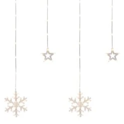 Northlight LED Star And Snowflake Window Curtain Christmas Lights - Clear - 4.75' Clear Wire - 250ct 9 Northlight LED Star And Snowflake Window Curtain Christmas Lights - Clear - 4.75' Clear Wire - 250ct -Northlight 363453397983904